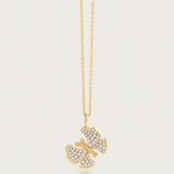 Butterfly White Pavé Small Necklace