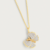 Butterfly White Pavé Small Necklace