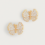 Butterfly White Pavé Stud Earrings