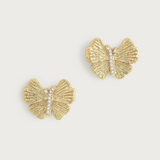 Butterfly Stud Gold Earrings