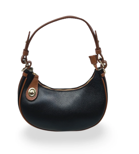 Leather Handbag Black/Camel