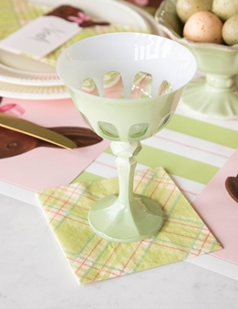 CN Bright Green Plaid Cocktail Napkin | Pack of 20