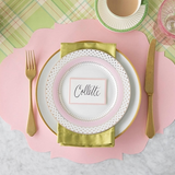 Pink French Frame Die-Cut Placemat | 12 Sheets