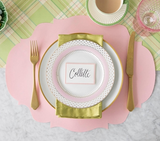 Pink French Frame Die-Cut Placemat | 12 Sheets