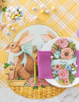 Bunny Basket Die-Cut Placemat | 12 Sheets