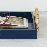 Lacquered Tray w/ Bamboo Handles