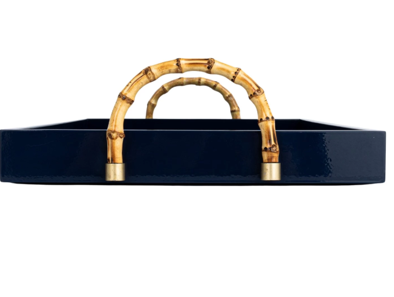 Lacquered Tray w/ Bamboo Handles