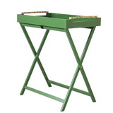 Folding Removable Tray Table w/ Bamboo Handles | Green