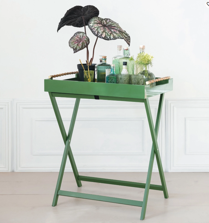 Folding Removable Tray Table w/ Bamboo Handles | Green