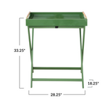 Folding Removable Tray Table w/ Bamboo Handles | Green