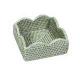 Rattan Scalloped Cocktail Napkin Holders | Green