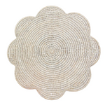 Rattan Scalloped Round Placemat | Cream