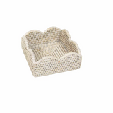 Rattan Scallop Cocktail Napkin Holder | Cream