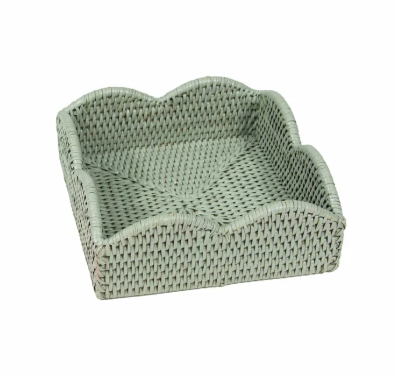 a basket with a scalloped edge