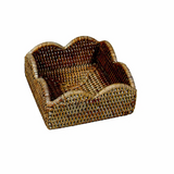 Rattan Scalloped Luncheon Napkin Holders | Natural
