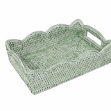 a green basket with handle