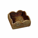 Rattan Scalloped Cocktail Napkin Holders | Natural