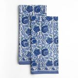 Bohemian Floral Azure Tea Towels | Set of 2