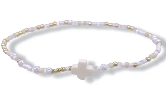 Hope Unwritten Signature Cross Bracelet | Call Me on My Shellphone/Silver