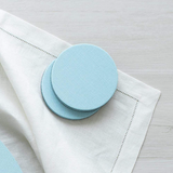 Classic Round Canvas Felt-Backed Coasters | Aqua