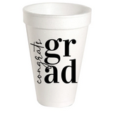 Styrofoam Cups Congrats Grad | Black