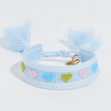 Blue Hearts Tassel Bracelet
