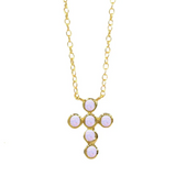 Baby Opal Cross Necklace