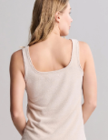 a woman in a tank top