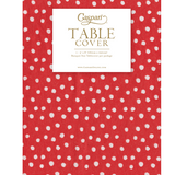 Small Dots Paper Linen Table Cover | Red