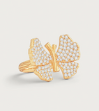 Butterfly White Pavé Ring