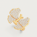 Butterfly White Pavé Ring