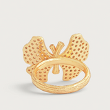 Butterfly White Pavé Ring