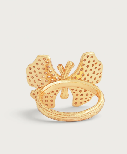 Butterfly White Pavé Ring