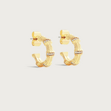 Bamboo Huggie Hoop Earrings