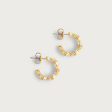 Bamboo Huggie Hoop Earrings