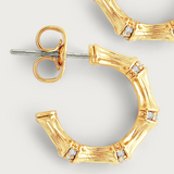 Bamboo Huggie Hoop Earrings