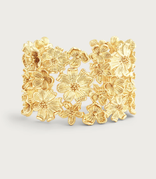 Wildflowers Gold Wide Cuff