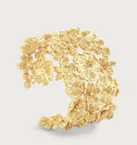 Wildflowers Gold Wide Cuff