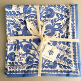 Cactus Flower Blue Cloth Napkins | Set of 4