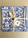 Cactus Flower Blue Cloth Napkins | Set of 4