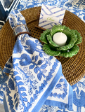 Cactus Flower Blue Cloth Napkins | Set of 4