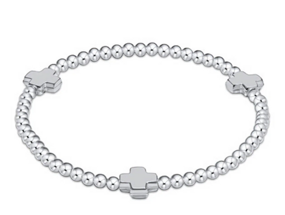 enewton Extends - Signature Cross Sterling Pattern 3mm Bead Bracelet - Sterling