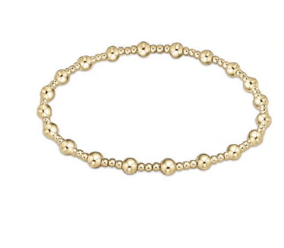 egirl Classic Sincerity Pattern 4mm Bead Bracelet - Gold