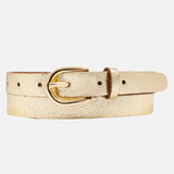 Eva Metallic Gold Leather Belt