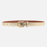 Eva Metallic Gold Leather Belt