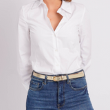 Eva Metallic Gold Leather Belt