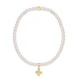 Classic Pearl 3mm Bracelet - Signature Cross Gold Charm