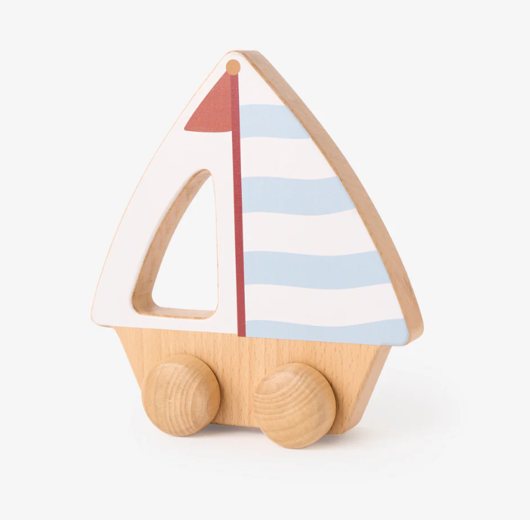 Wooden Push Toy Sail Boat