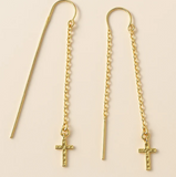 Cross Threaders Earrings