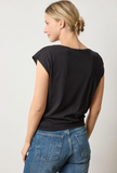 Seamed Wedge Tee | Black